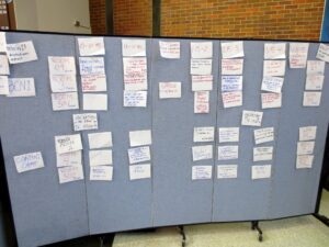 The unconference board at #bcni13 - on the fly conference planning, with opportunities for anyone to present