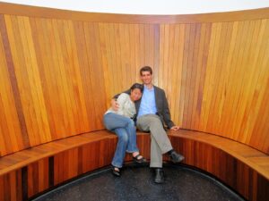Maria and Mike in the Skyspace room at the Henry Art Museum