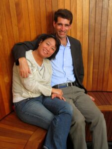 Mike and Maria in the Skyspace room at the Henry Art Museum