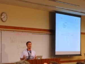 @BlueDogWeb presenting "Integration of WordPress with External APIs" at WordCamp San Diego