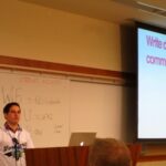 @jkudish is serious about you writing detailed commit messages in git, in his "Using Git" presentation at WordCamp San Diego