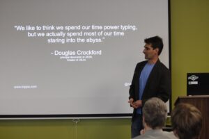 My dependency injection talk at WordCamp Nashville (photo by Patricia Melton)