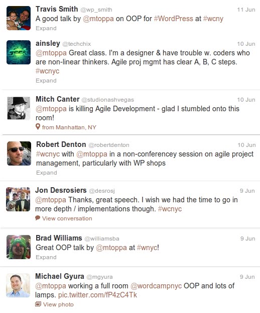 Tweets about my WordCamp NYC presentations